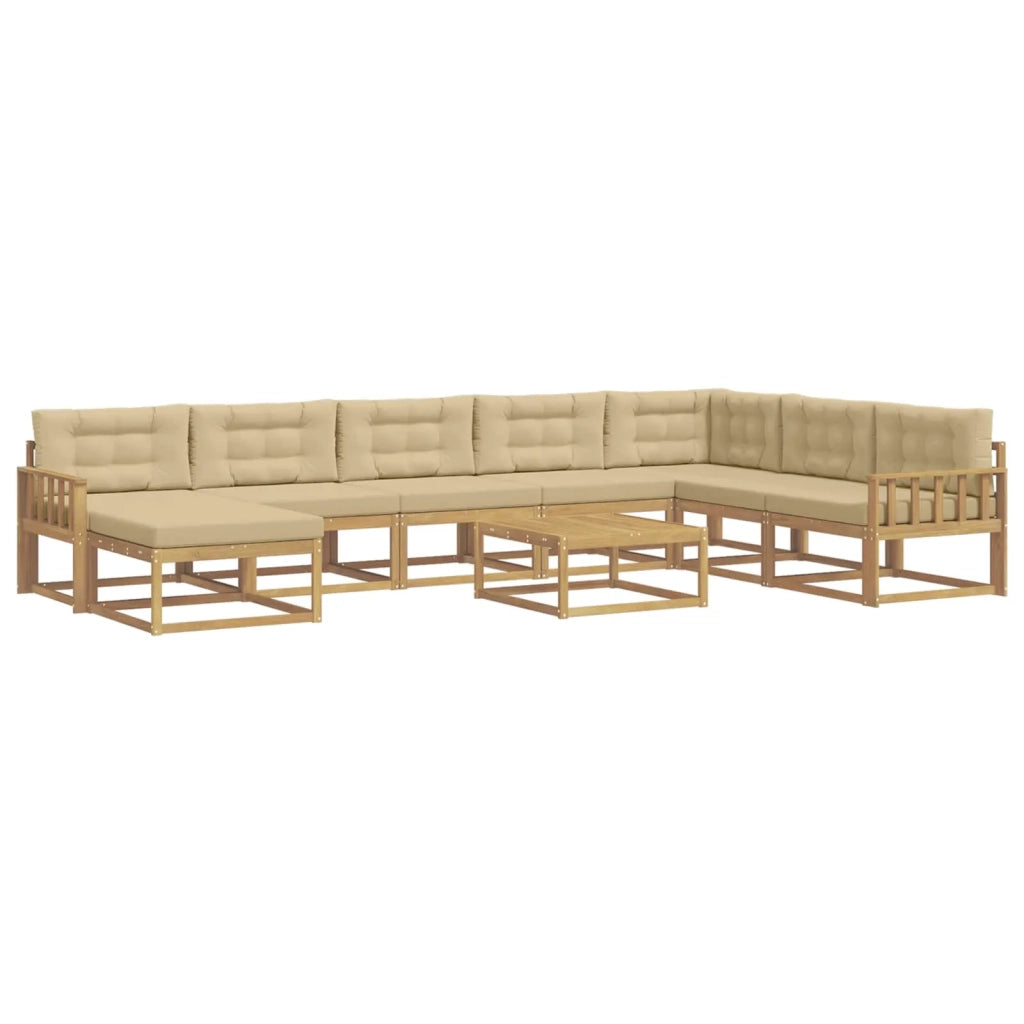 Set di divani da esterno 9 pcs Bianco e Beige 3386897