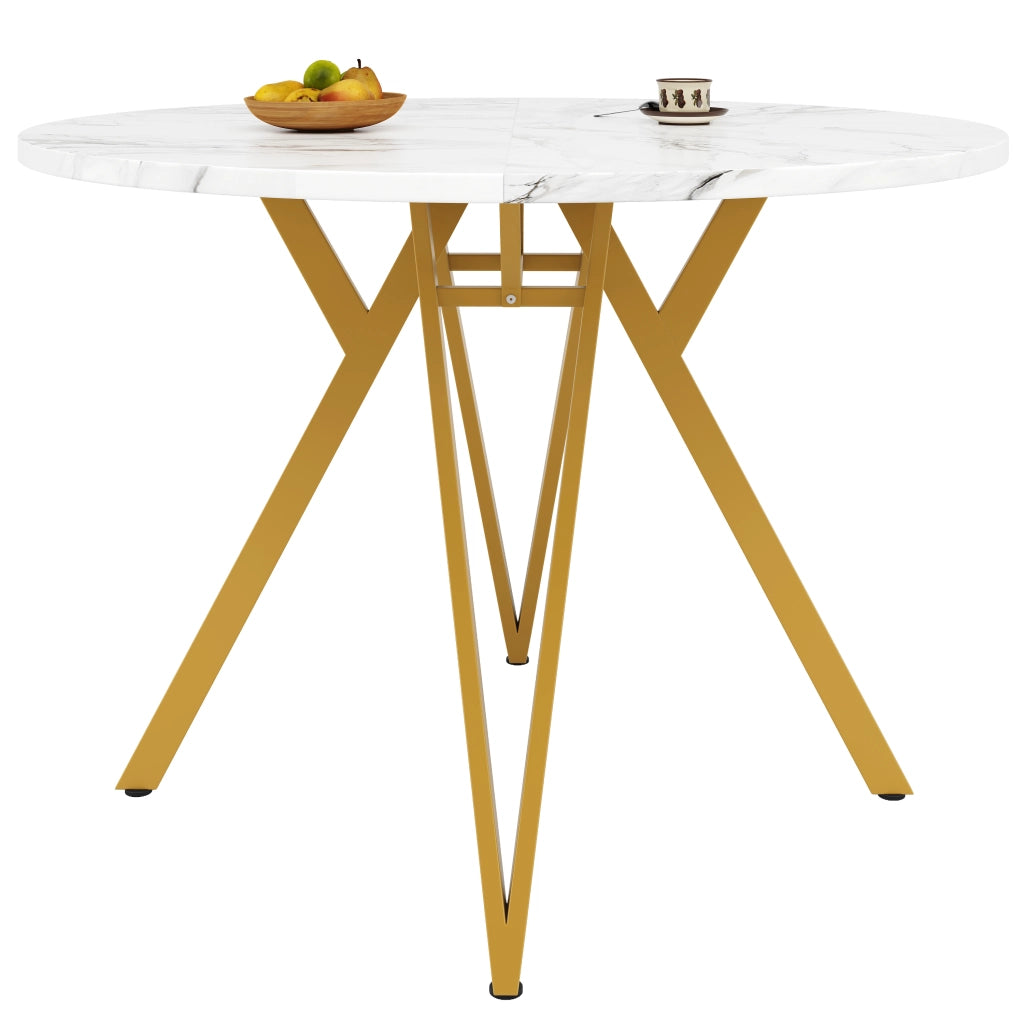 Tavolo da pranzo rotondo (100¡Á100¡Á76 cm), tavolo da pranzo per cucina, tavolino rotondo per 4 persone, adatto per sala da pranzo, soggiorno, eleganti
