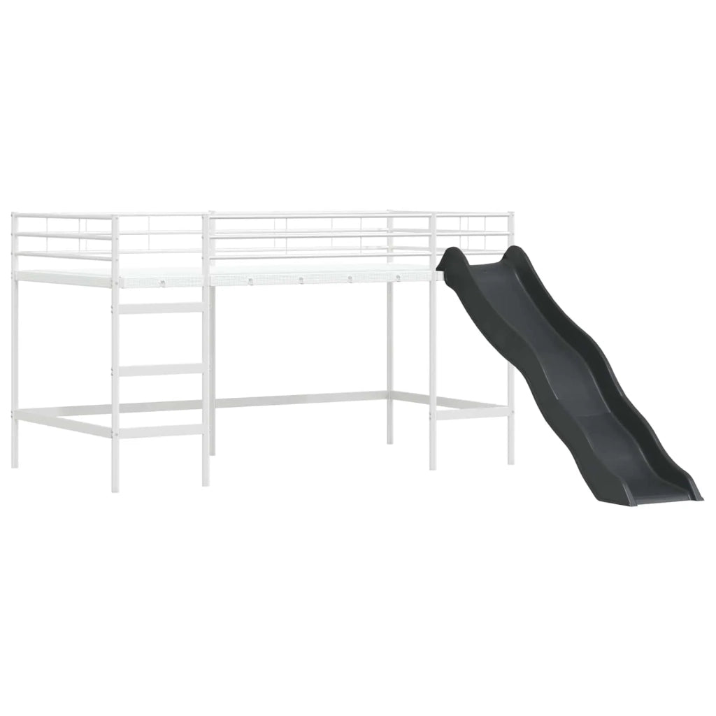 Letto loft per bambini con scivolo Bianco e Antracite 42020785