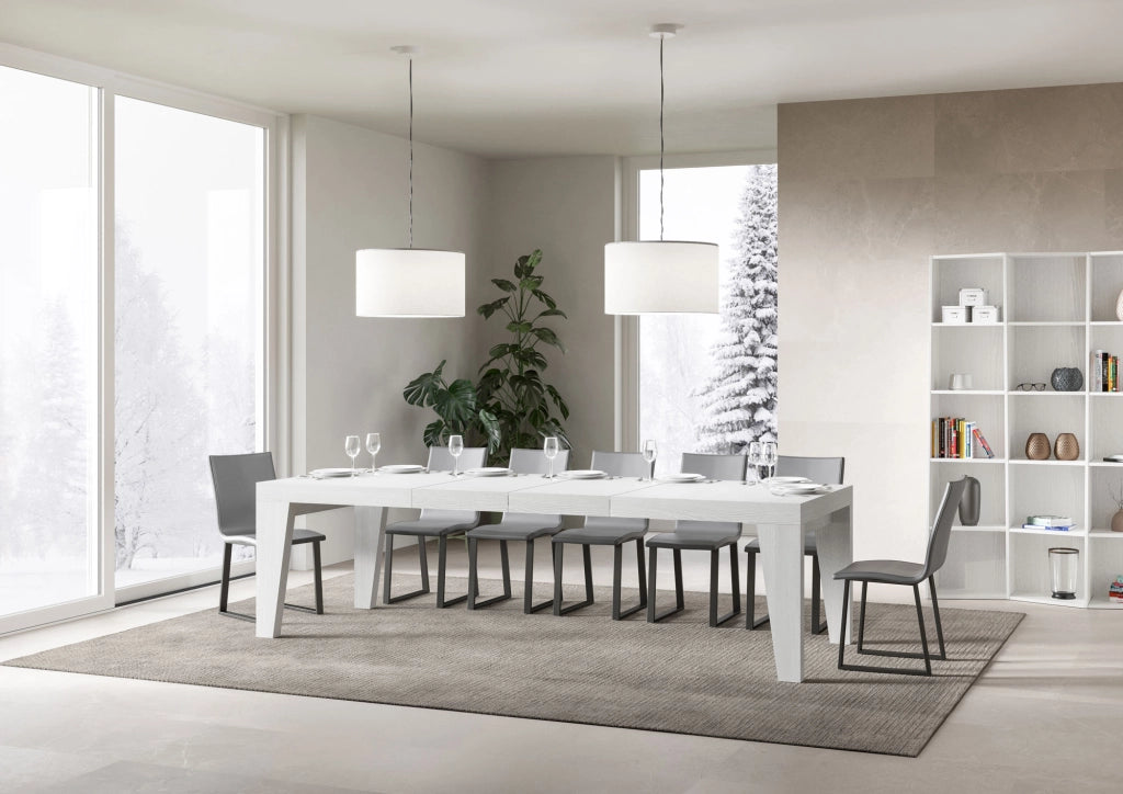 Tavolo allungabile 90x200/304 cm Naxor Premium bianco frassino