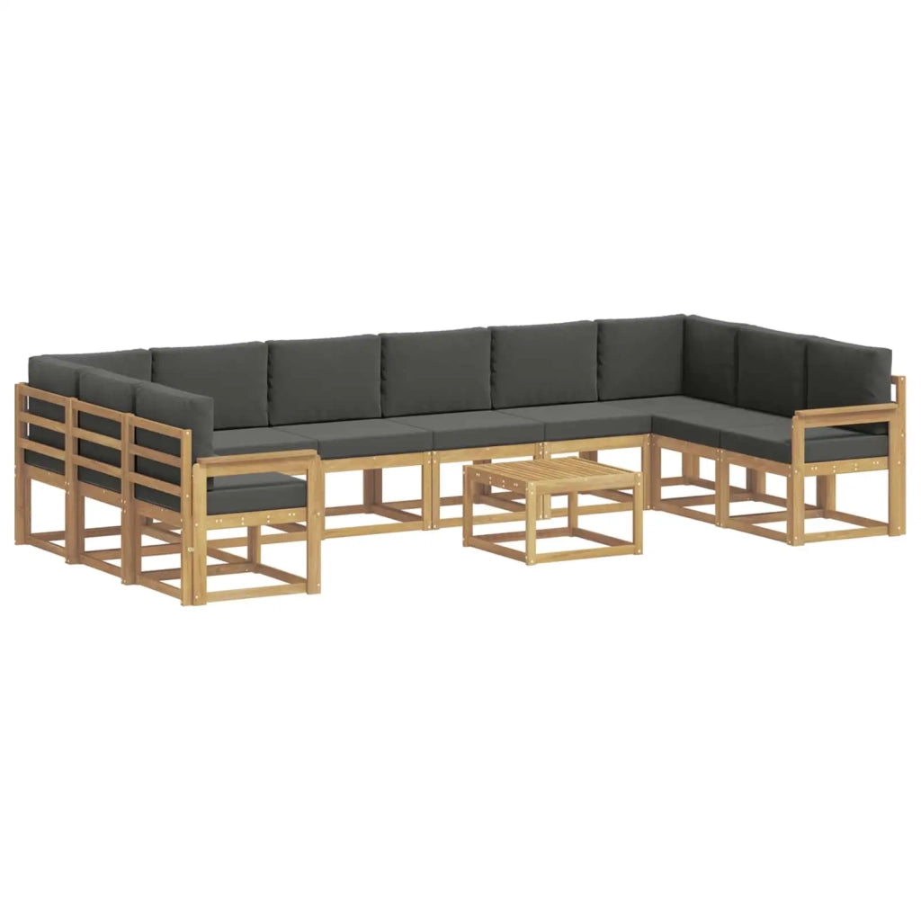 Set di divani da esterno 11 pz Bianco e Antracite 3388316