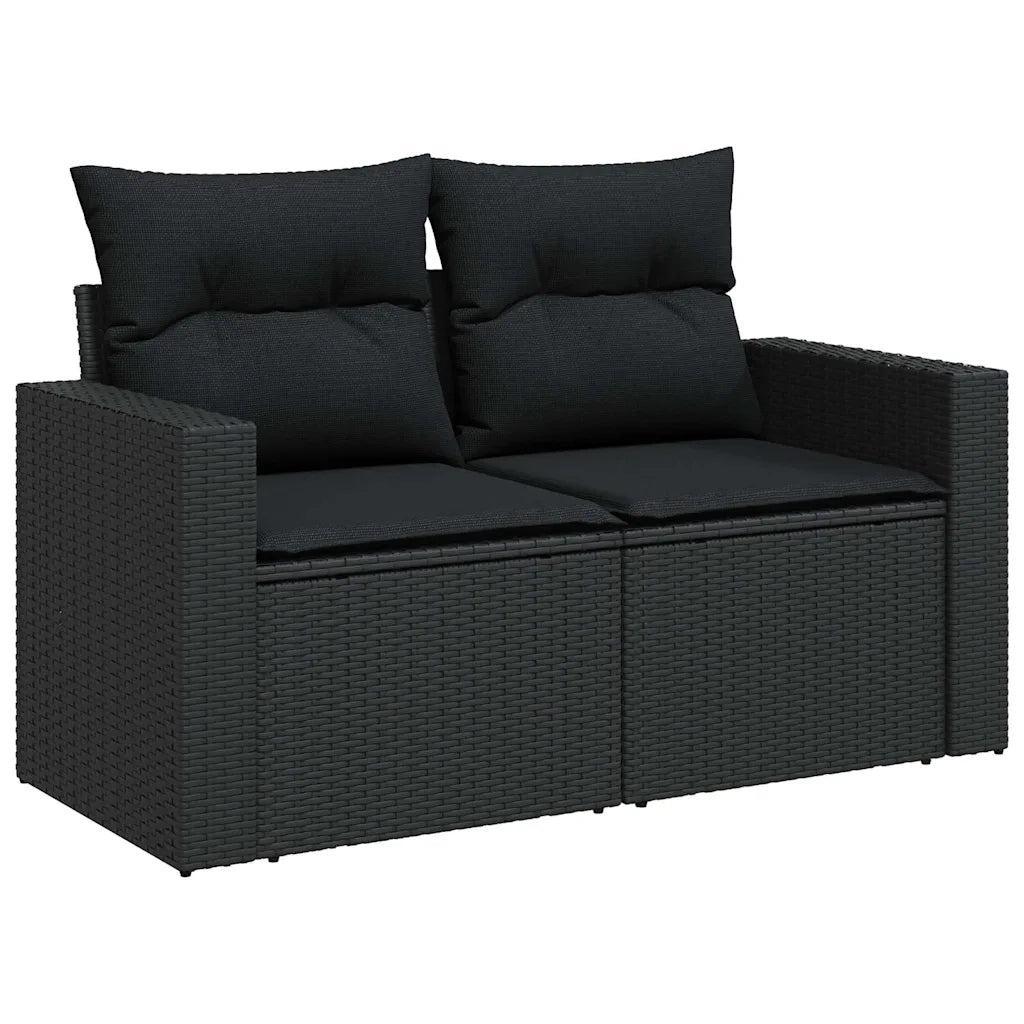 Set Divani da Giardino con Cuscini 7pz Nero Polyrattan 3325391