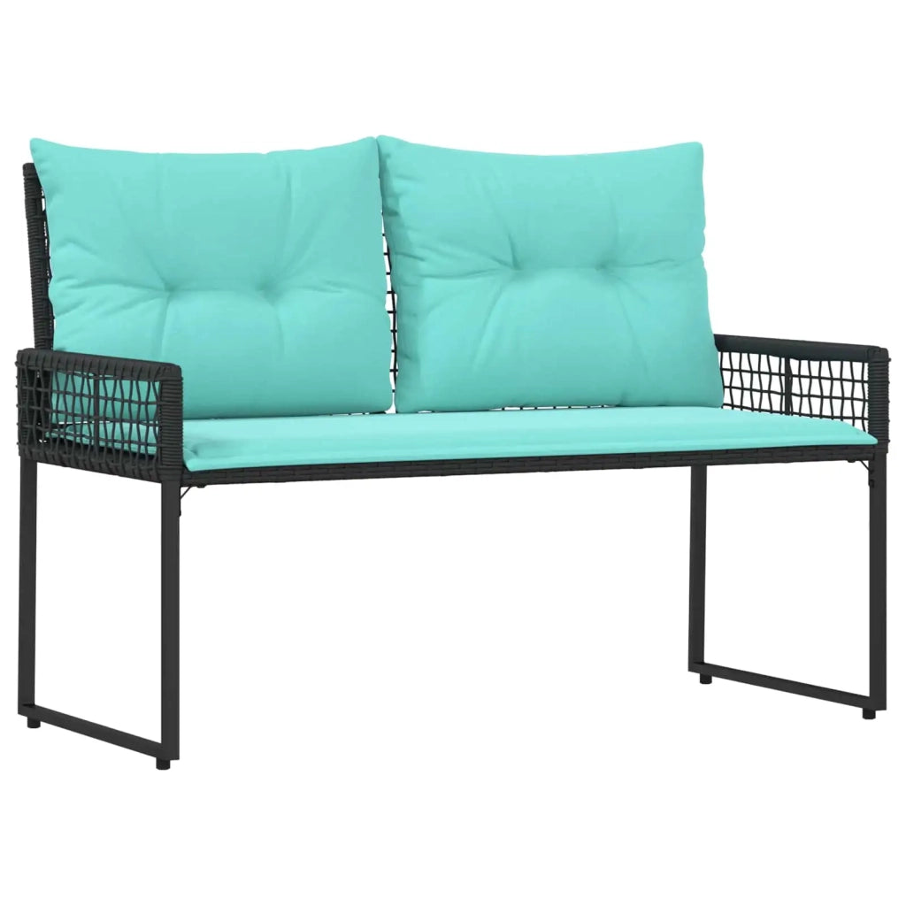 Panchina da esterno Nero e Turchese 118 x 55 x 82 cm 42025181