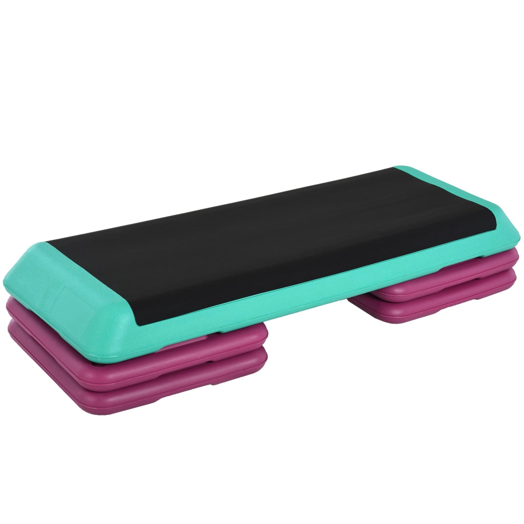 Step Fitness Regolabile ¨C Xylo ¨C 3 Livelli Altezza 10/15/20cm Antiscivolo Nero Verde Viola
