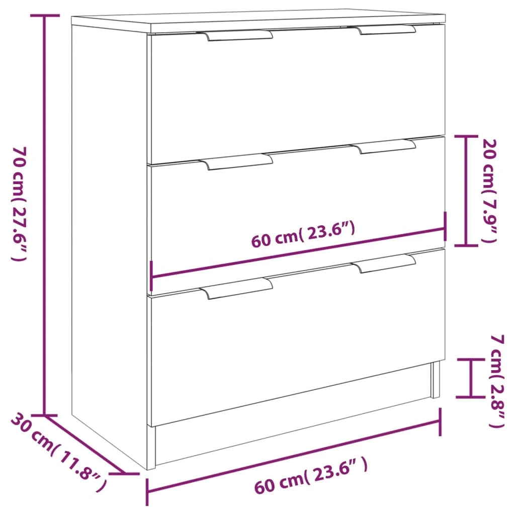 Buffet credenza cassettiera armadio mobile contenitore organizer per cucina soggiorno salotti 3 pezzi legno ingegnerizzato Sonoma marrone 02_0037101