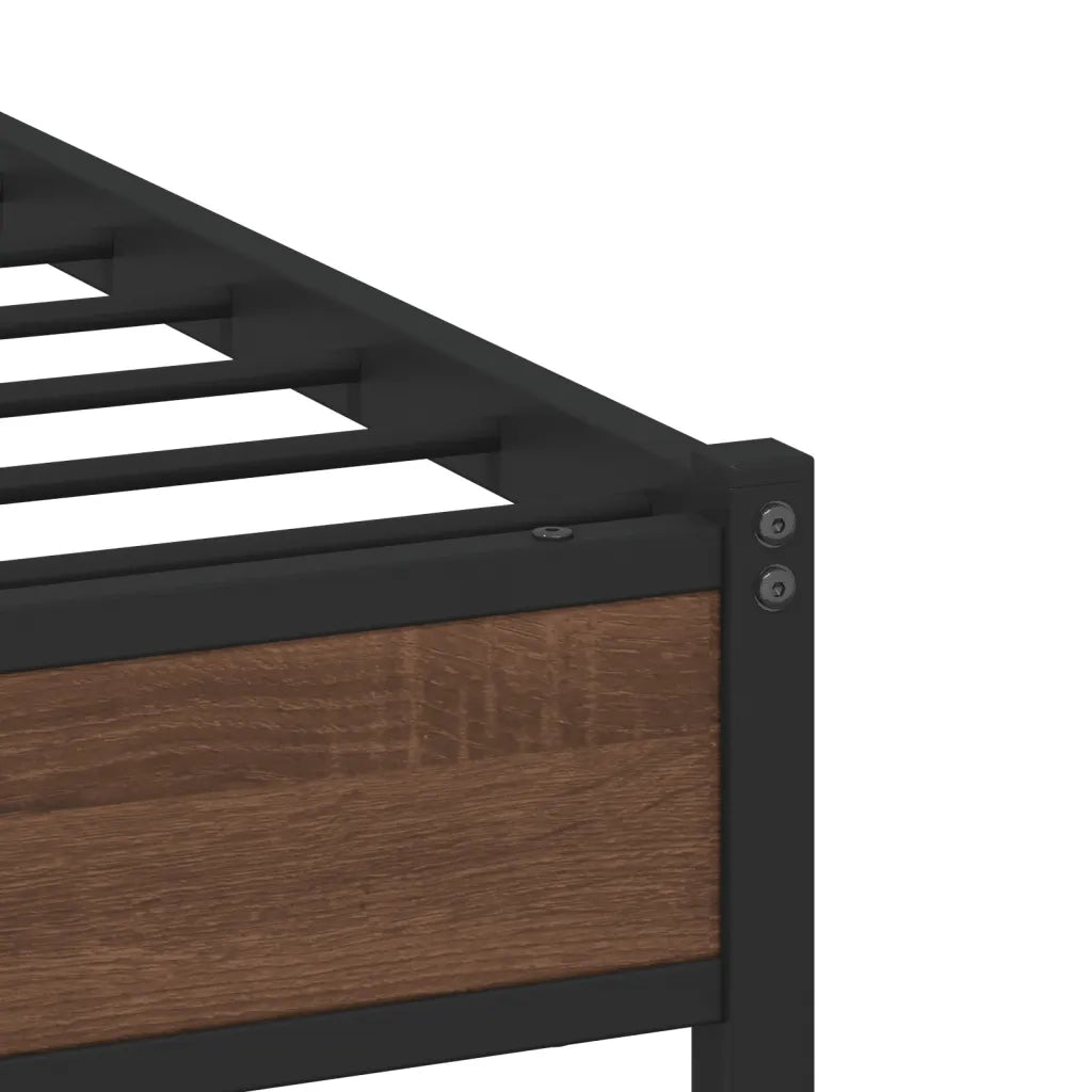 Giroletto senza Materasso-Struttura Letto in Metallo Rovere Marrone 75x190 cm 851563