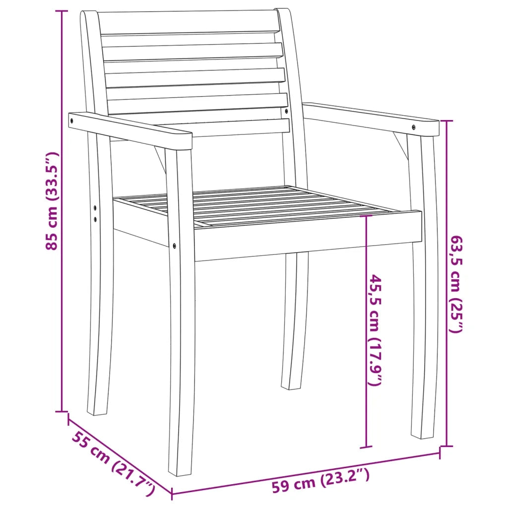 Sedie da Giardino 4 pz 59x55x85 cm Legno Massello di Acacia 3216303