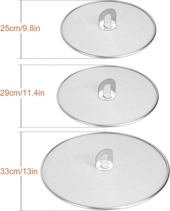 Display tridimensionale con protezione antivetrata per padella, protezione per la superficie, in acciaio inossidabile, per padella da cucina 33, 29 e 25 cm