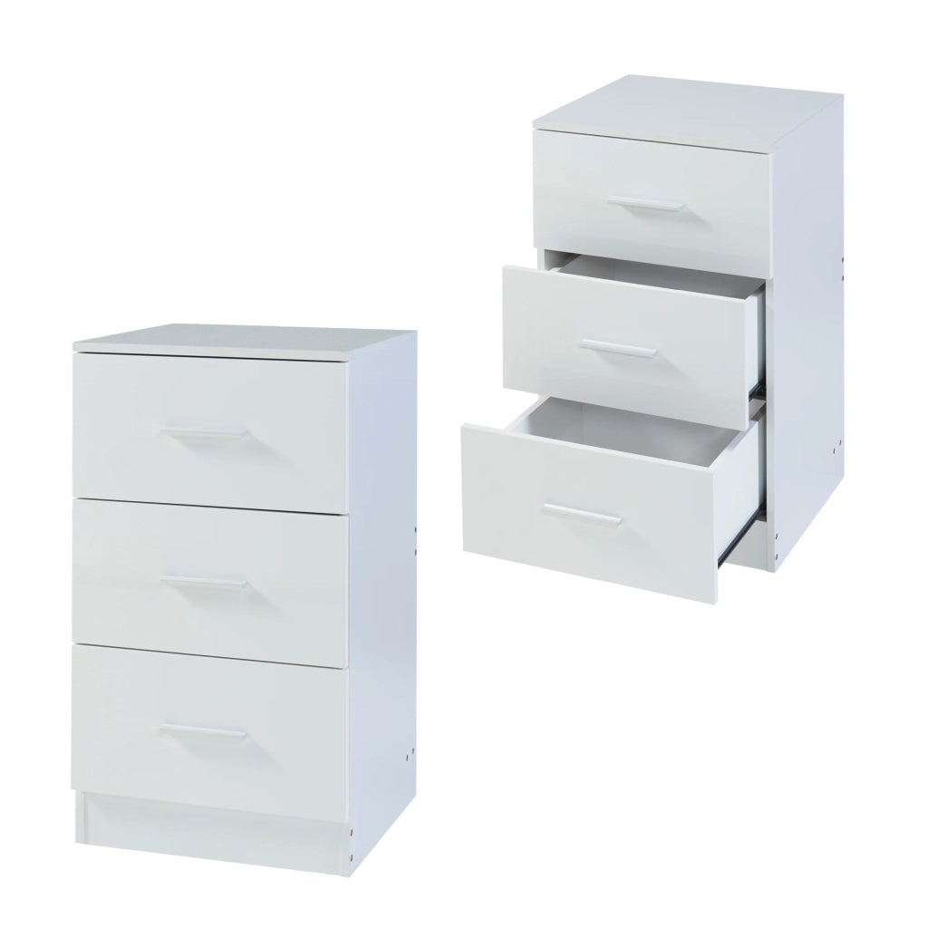 Set di 2 comodini con 3 cassetti 66 x 37 x 35 cm truciolare bianco 03_0010606