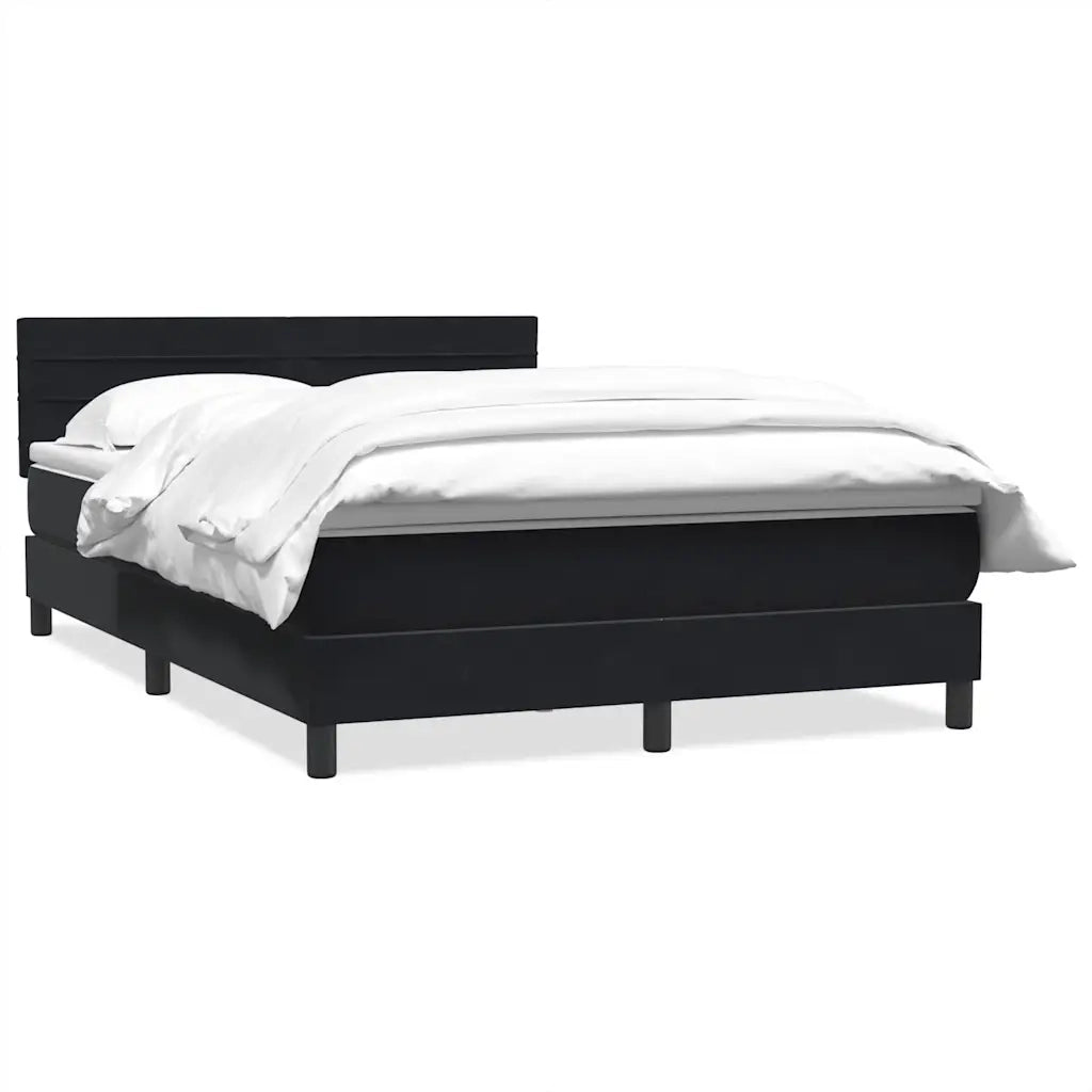 Giroletto a Molle con Materasso Nero 160x210 cm in Velluto 3316313
