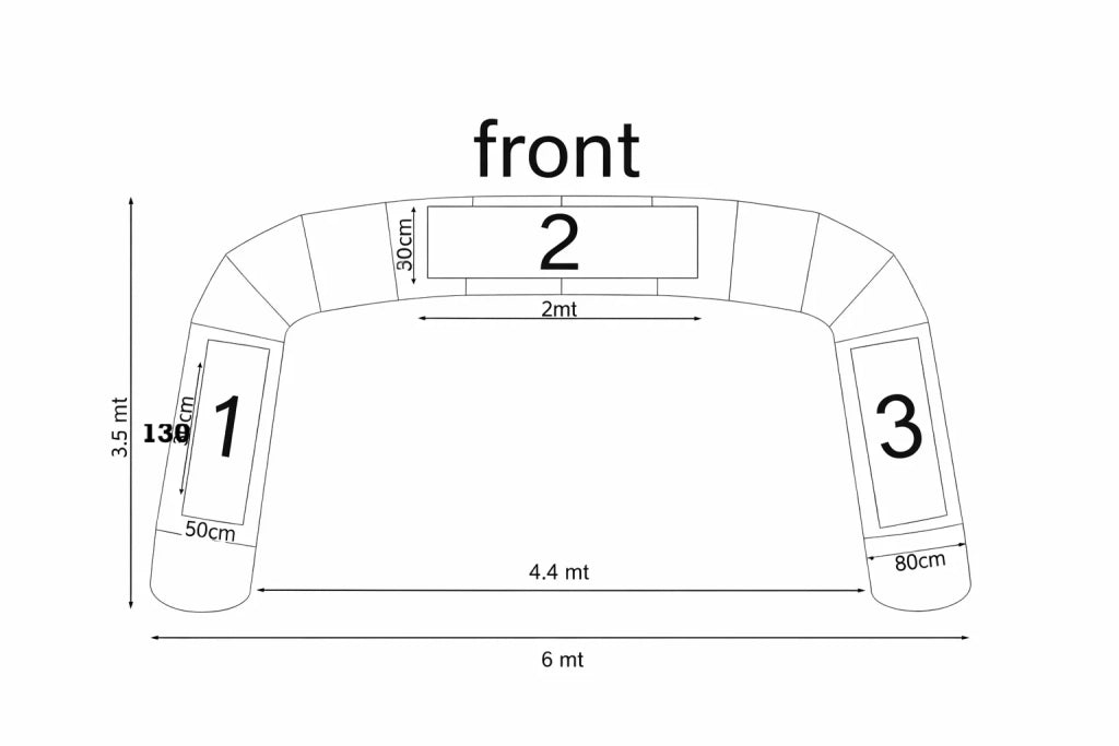 Arco Gonfiabile 6 x 3,5 mt - Neutro