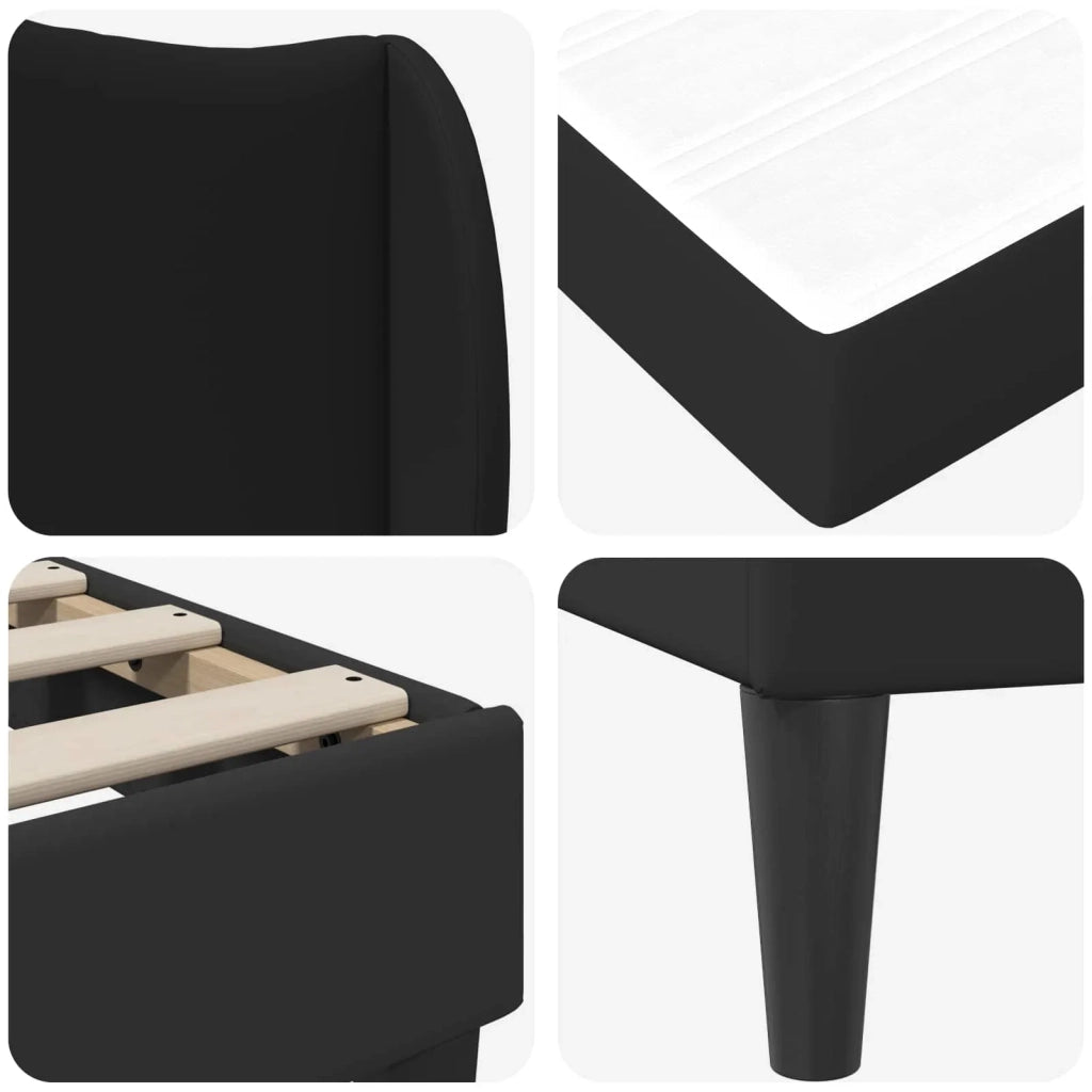 Struttura del letto con testiera Nero 90 x 190 cm Similpelle 3415269