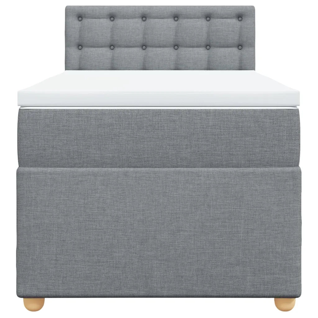 Letto singolo | Letto per adulti | Giroletto a Molle con Materasso Grigio Chiaro 80x200 cm Tessuto