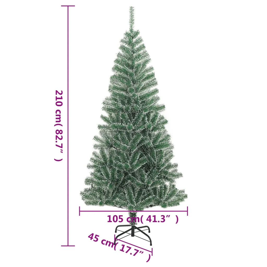Albero di Natale Artificiale con Neve Fioccata Verde 210 cm 357775