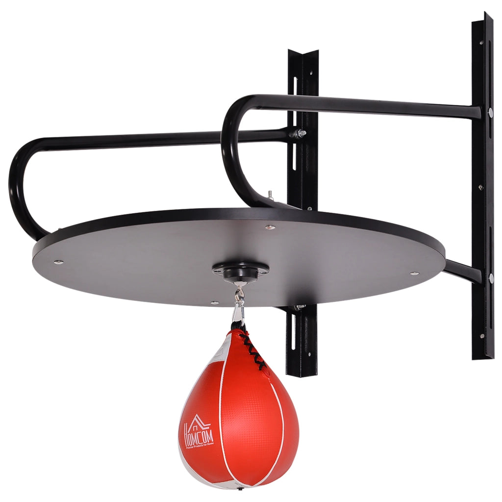 Sacco da boxe con supporto a muro girevole ¨C zephmum ¨C Nero e rosso 60x73x80 cm