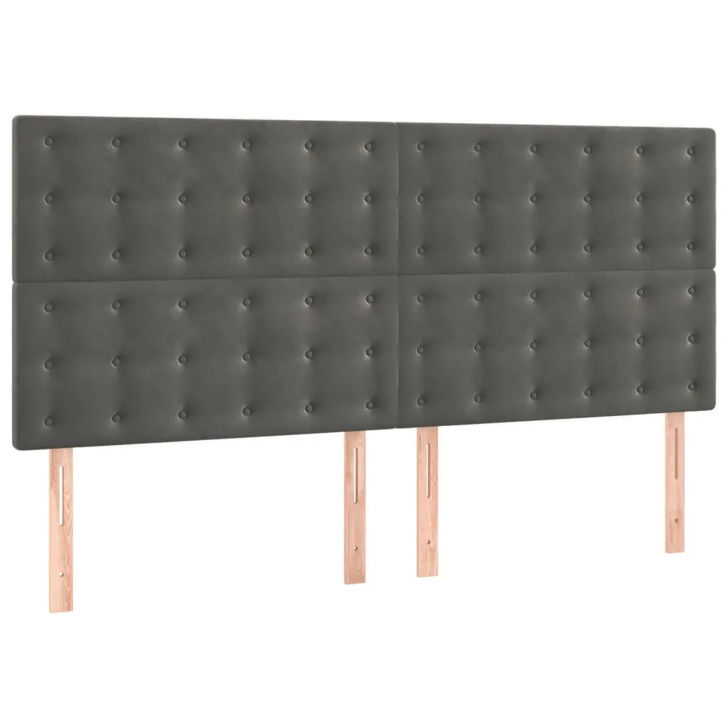 Giroletto senza Materasso-Struttura Letto Grigio Scuro 200x200 cm Velluto 537973