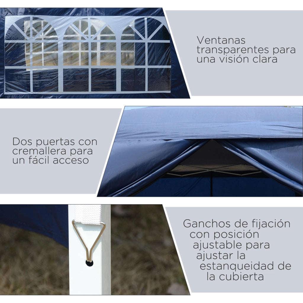 Carpa da Giardino Pieghevole 3x3 m ¨C zephmum ¨C Blu