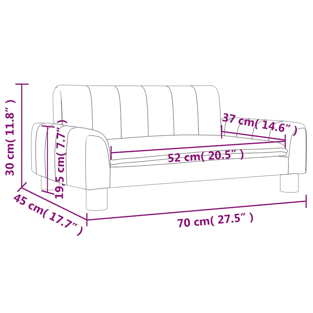 Divano per Bambini-Sofa-Divanetto Grigio 70x45x30 cm in Similpelle 588105
