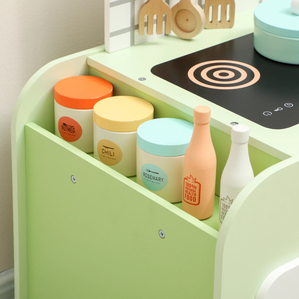Cucina Giocattolo per Bambini ¨C Minimal ¨C MDF, Verde, 40 cm