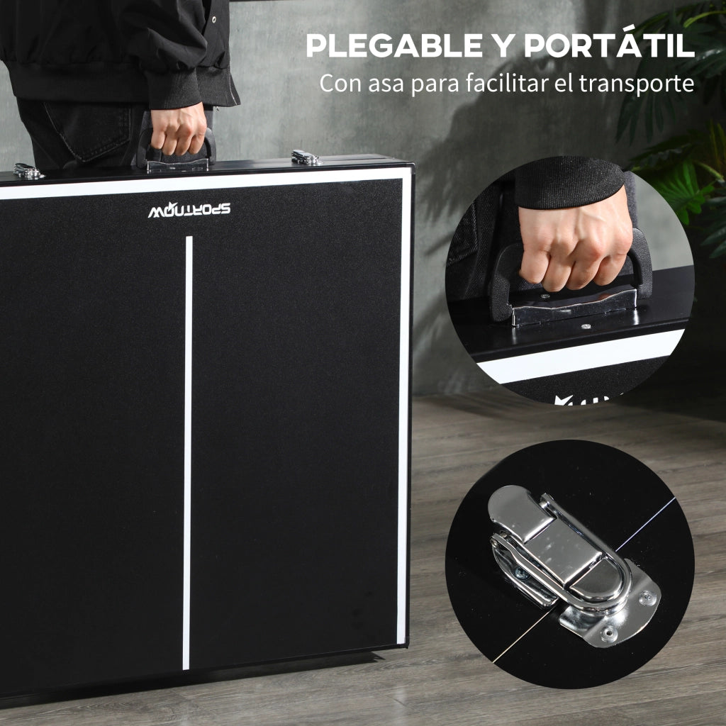 Tavolo da ping pong pieghevole ¨C zephmum ¨C nero 152x76x72 cm