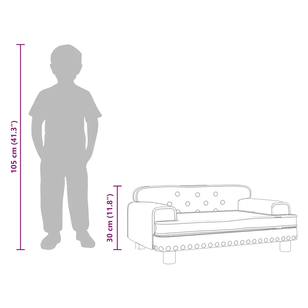 Divano per Bambini-Sofa-Divanetto Crema 70x45x30 cm in Velluto