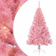 Albero di Natale | Decorazioni natalizie artificiale con luci integrate Rosa 150 cm PVC
