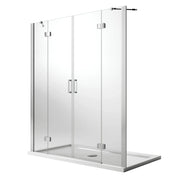 Porta Doccia 190CM H190 Vetro Trasparente con Easy-Clean mod. Flip Anta + Anta