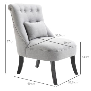POLTRONA Vintage 52,5x69x77 cm Lino Grigio