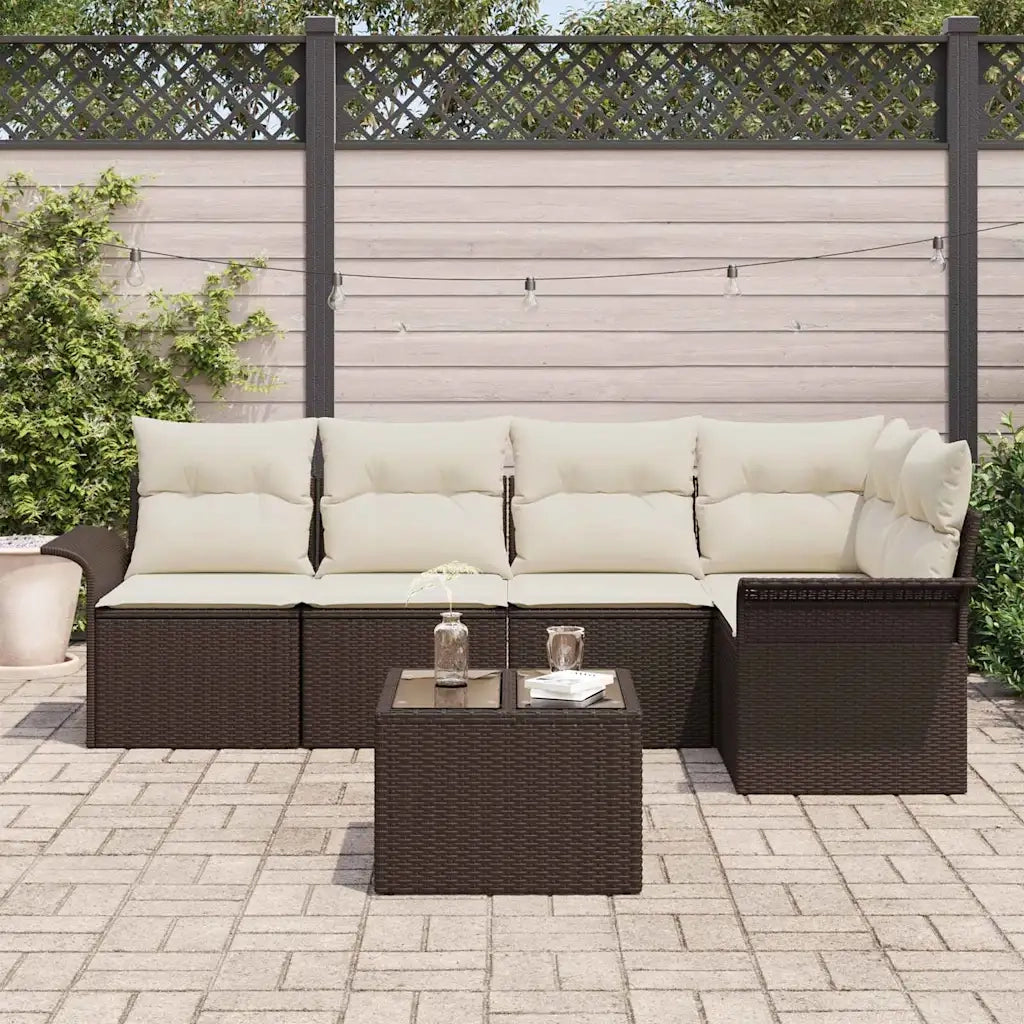 Set Divano da Giardino 6 pcs Marrone polyrattan 3354037