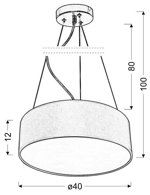 Lampadario a sospensione Candellux Kioto 31-67722 grigio