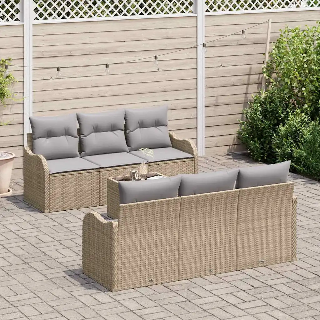 Set Divano da Giardino Beige 55 x 55 x 37 cm polyrattan 3345590