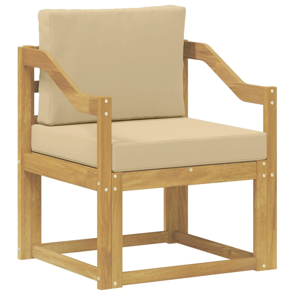 2 Pezzo Set di divani da esterno Poliestere Bianco e Beige 3438992