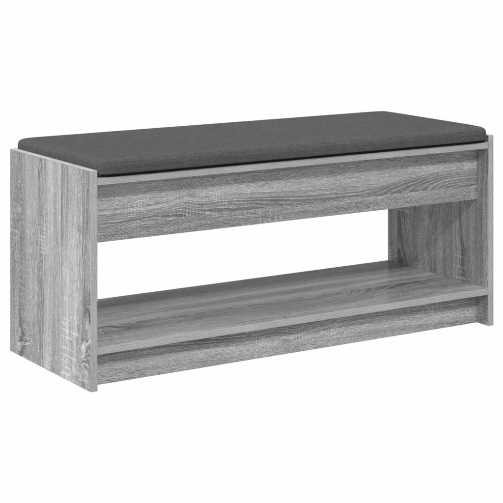 Panca per ingresso con cuscino-Sgabello-Panca da Corridoio Grigio Sonoma 103 x 38 x 45 cm