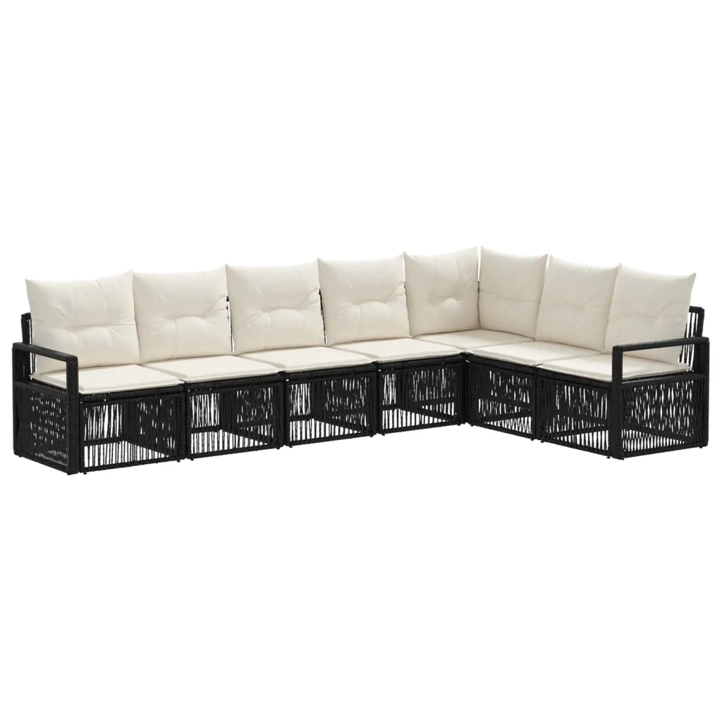 Set Divano da Giardino 7 pz Nero polyrattan 3435721