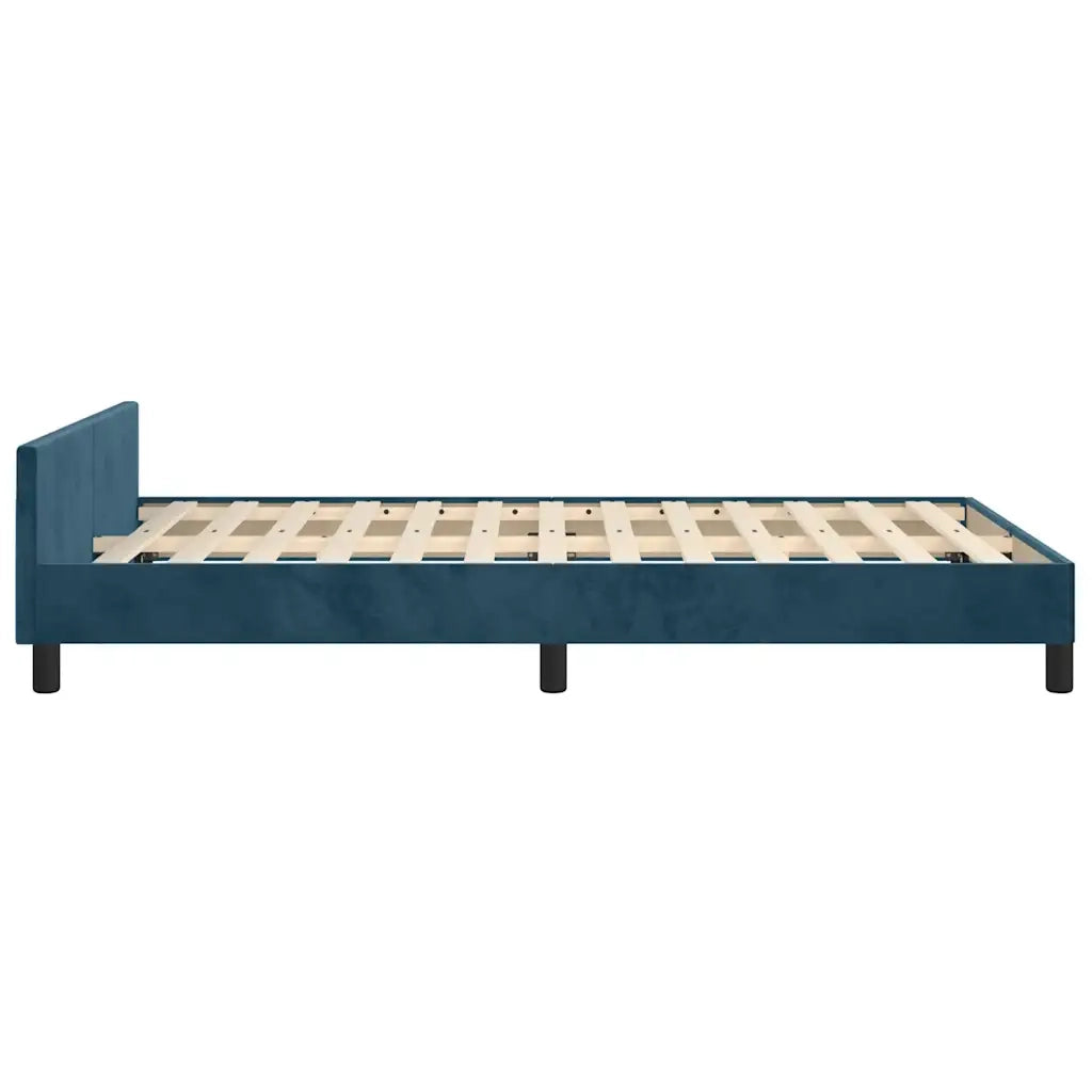 Letto matrimoniale | Letto per adulti | Giroletto senza Materasso Blu Scuro 120x200 cm in Velluto