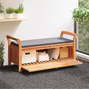 Panca Portaoggetti Giardino Cuscino-Sgabello-Panca con Contenitore 126cm Legno Massello Acacia 582680