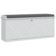 Panca porta scarpe con cassetto, cuscino e ripiano regolabile ¨C Minimal ¨C Bianco 100x26x48 cm