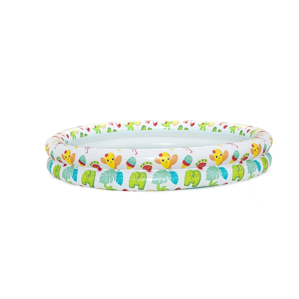 Trade Shop - Set Piscina Gonfiabile A 2 Anelli Per Bambini 122x20 Cm Con Palla Salvagente 51124 -
