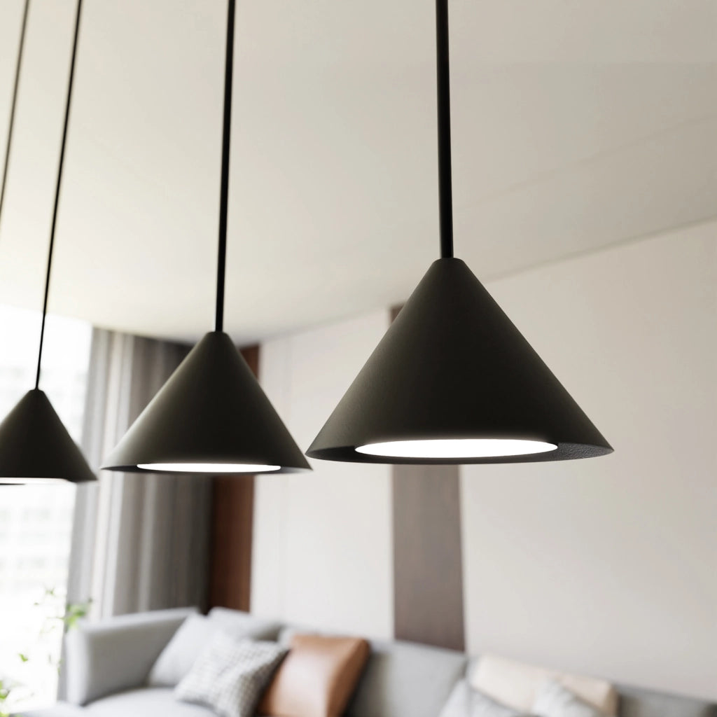 Sospensione Minimal Skadi 1 Luce In Acciaio Nero