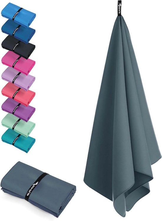 Asciugamani a microfibra - compatti, leggeri - 1 pezzo - Cool Grey - 50x30cm