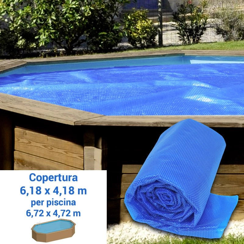 Copertura Isotermica A Bolle 6,18 X 4,18 M Per Piscine In Legno Gre 6,72 X 4,72 M Misure: 6,18 X 4,18 m