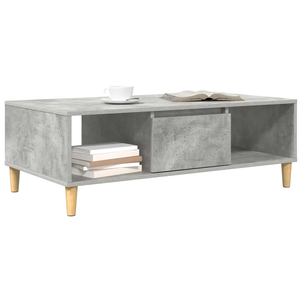 Tavolino da Salotto-Tavolino da soggiorno-Tavolo Grigio cemento 103,5 x 60 x 35 cm