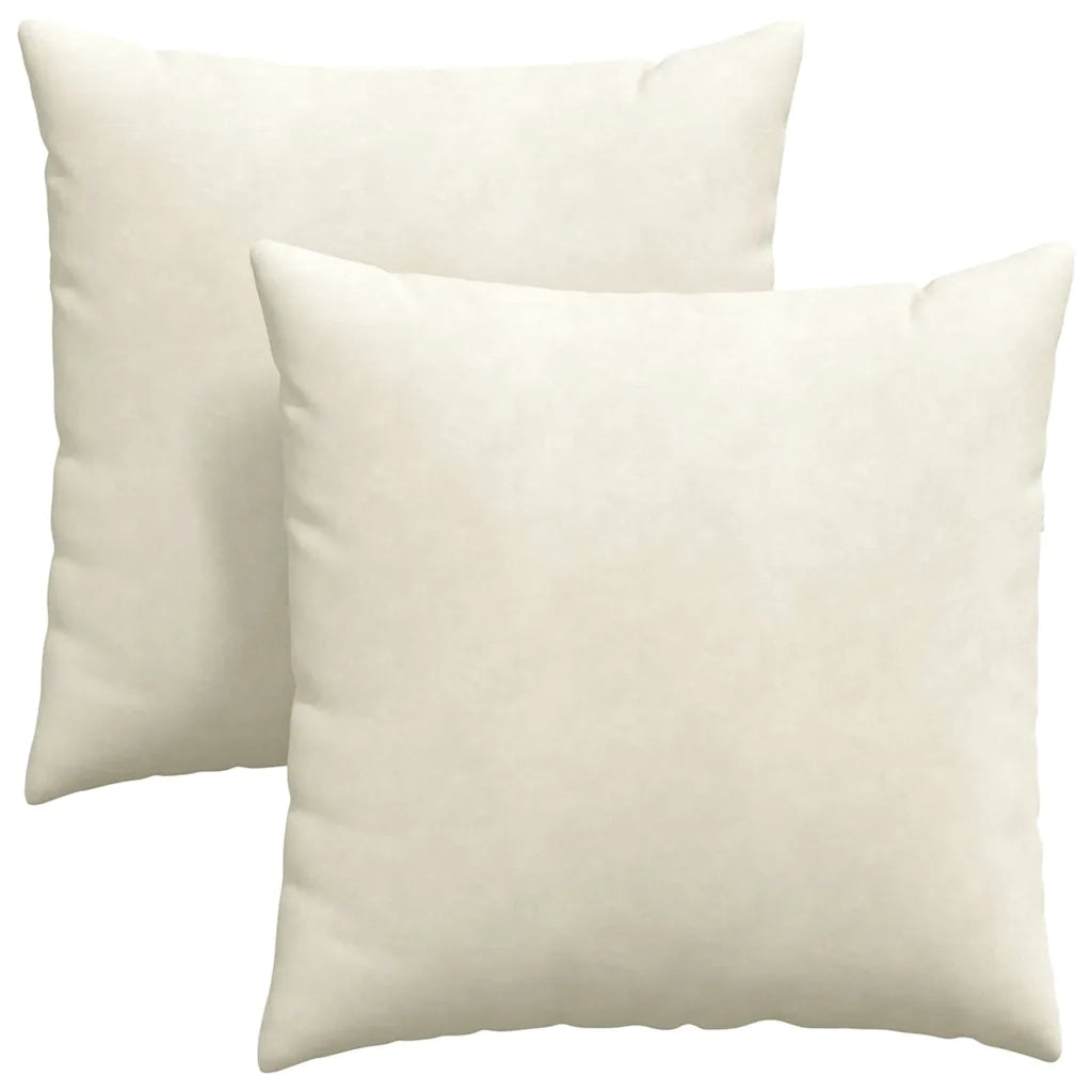 Cuscini da Divano 2 pcs Crema 80 x 80 cm Tessuto in Cords 42014066