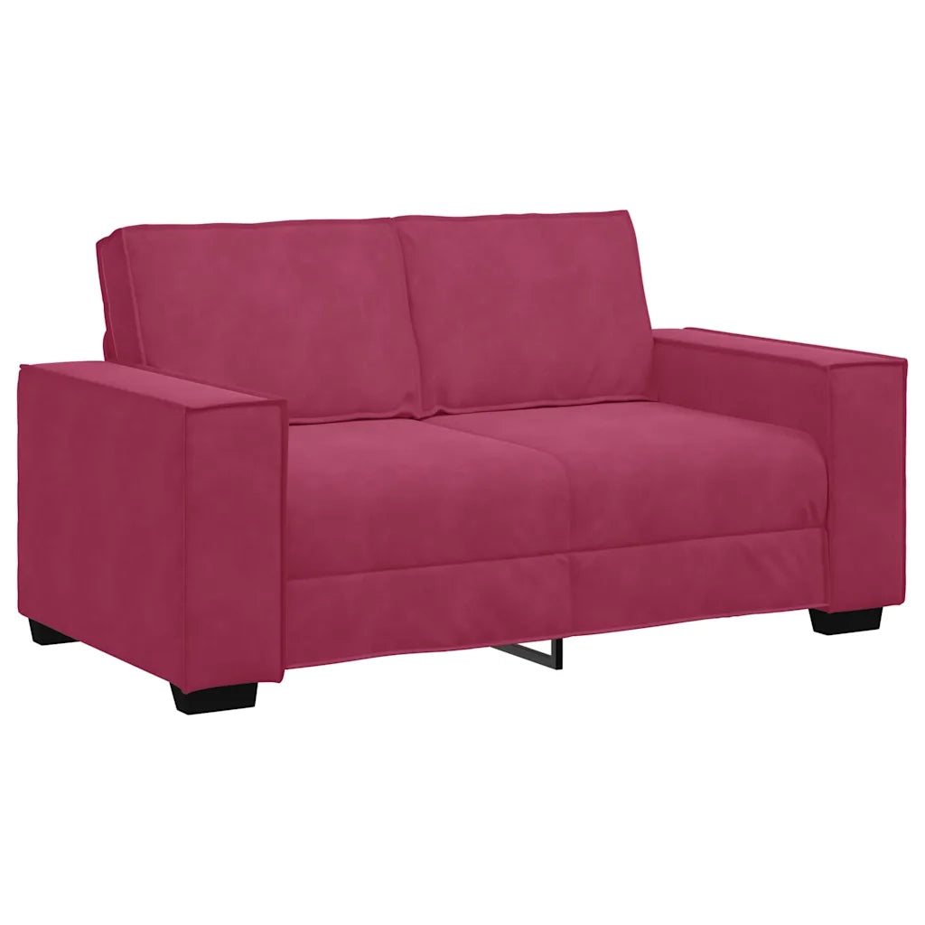 Set di Divani 2 pz con Cuscini Rosso Vino in Velluto 3324704