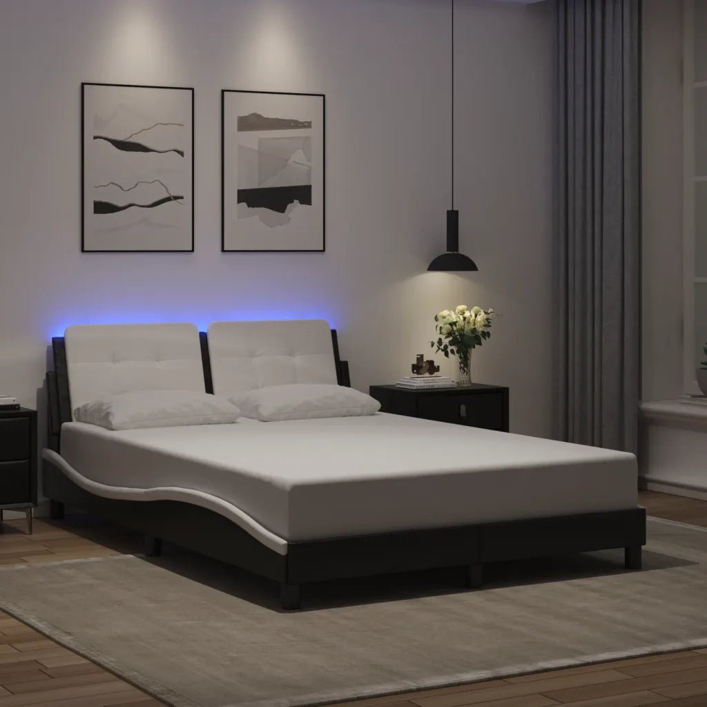 Giroletto con LED senza Materasso Zadar Nero e Bianco 140x200 cm 3214115