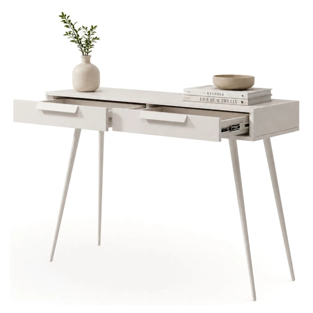 Mobile da Trucco Katilaka, Toeletta 2 Cassetti, 187x40x52h cm Beige Cashmere