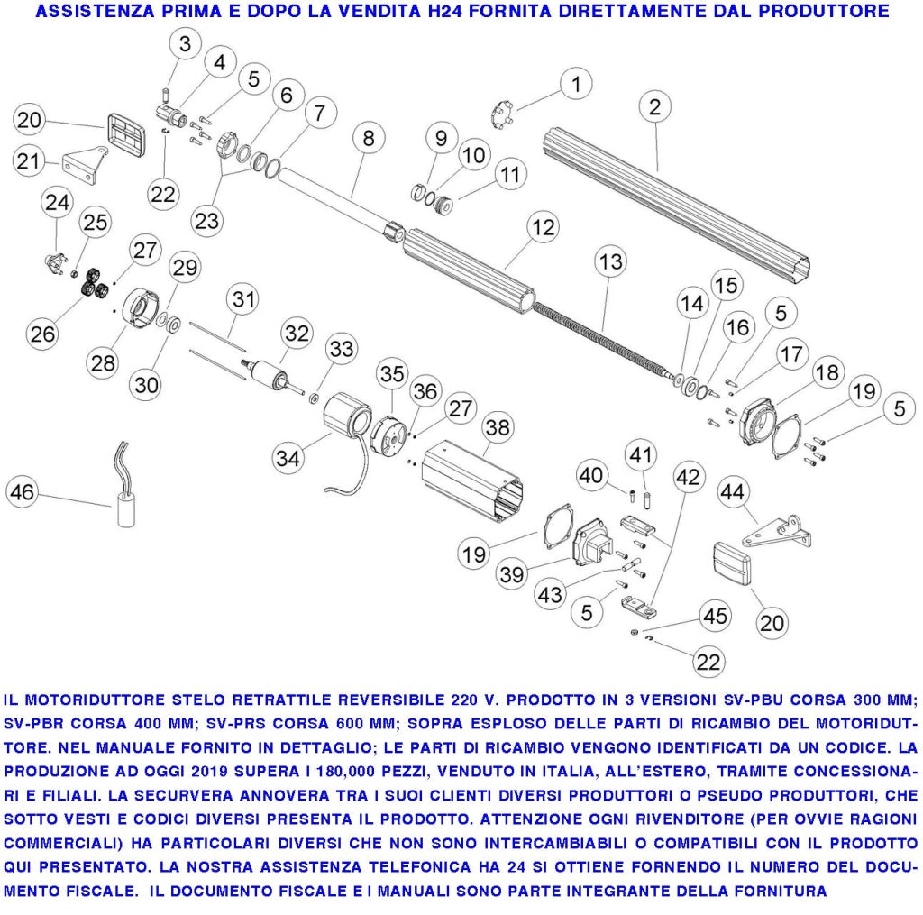 Automatismo per Cancello da 3,5 Metri Kit Base Ricambio Motore Elettromeccanico 230 V Stelo Retrattile Reversibile Corsa 600 mm Spinta 250 Kg Centrale2 Radiocomandi Fotocellule Faro Selettore 2 Chiavi