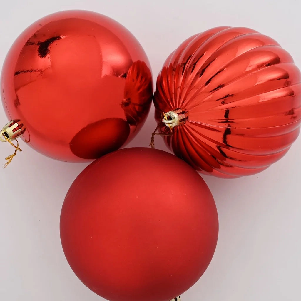 Set di palline di Natale XXL 4 pcs Rosso Plastica 42018855