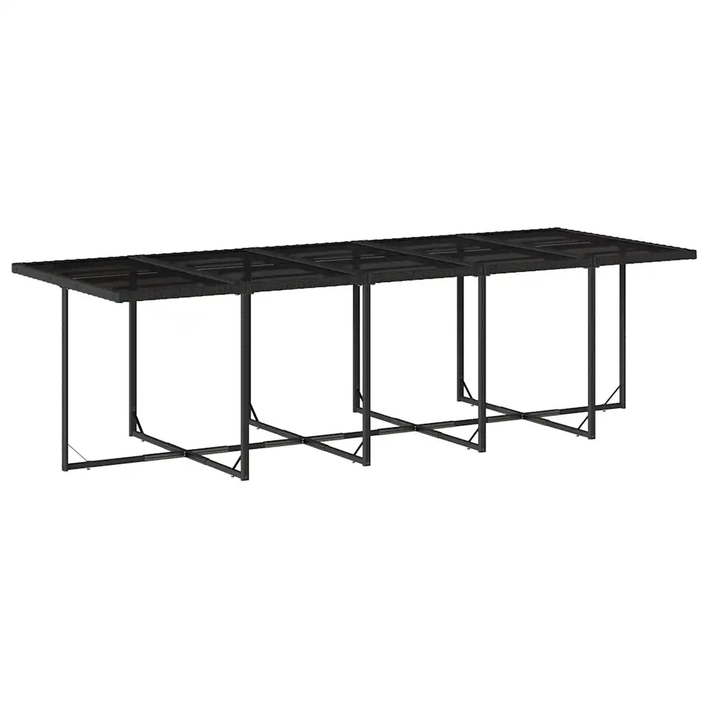 Set da Pranzo da Giardino 15 pz con Cuscini Nero in Polyrattan 3211231