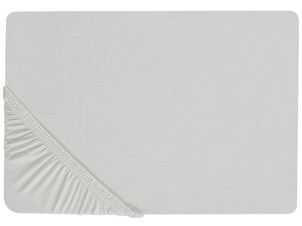 Lenzuolo con angoli cotone grigio chiaro 90 x 200 cm con bordi elastici modello classico a tinta unita camera da letto classica